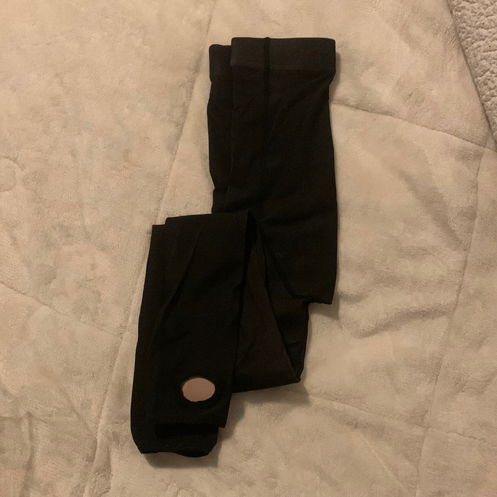 Fleece lined tights, shows as sheer black tights.